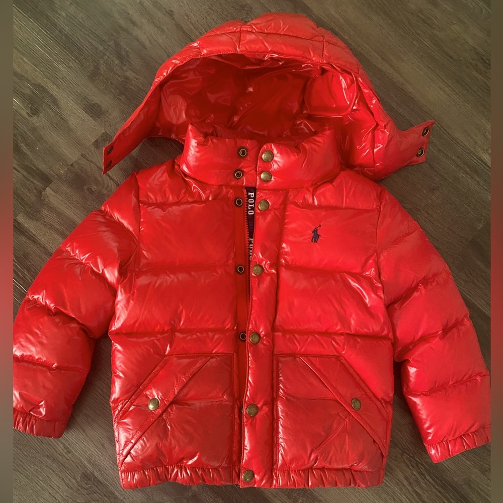 Ralph Lauren Polo Puffer Coat, Red, Size 5t In Boys